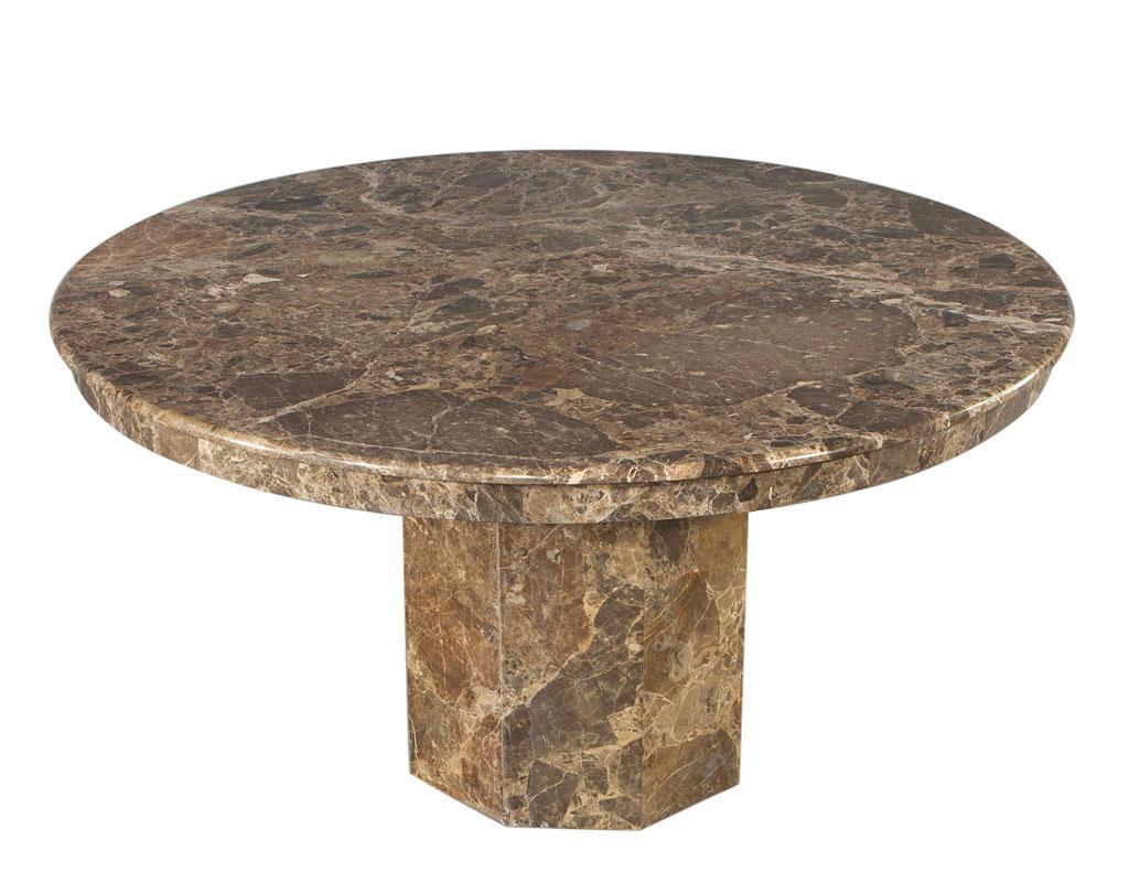 Round Marble Top Dining Table, Italy, circa 1970s at 1stDibs