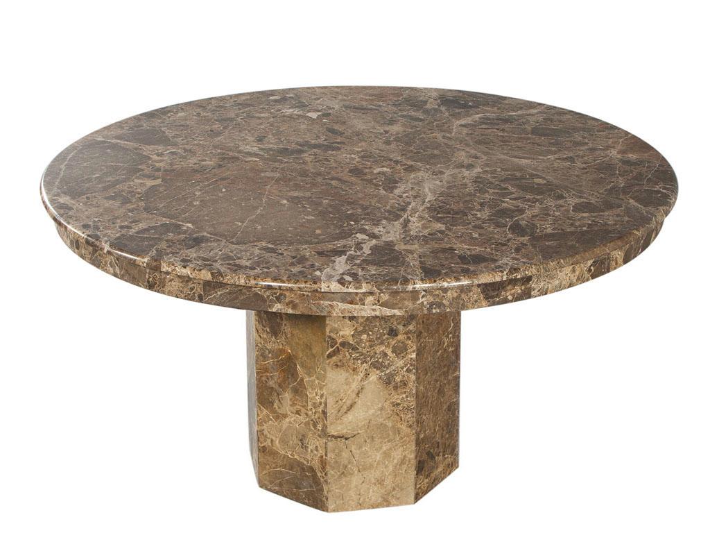 Modern Round Marble Top Dining Table, Italy, circa 1970s