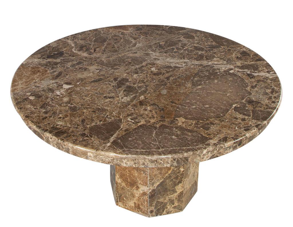 Round Marble Top Dining Table, Italy, circa 1970s In Good Condition In North York, ON