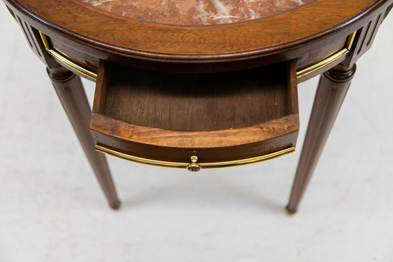 Mid-20th Century Round Marble-Top French Center Table For Sale