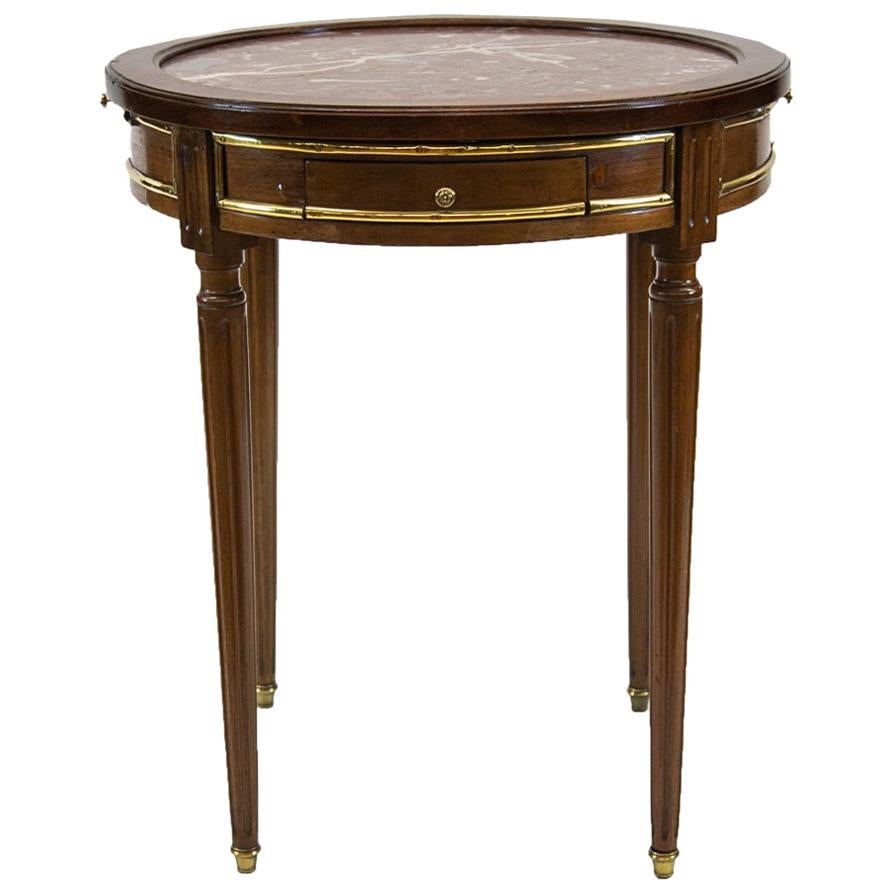 Round Marble-Top French Center Table