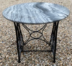 Round Marble Top Garden Dining Table