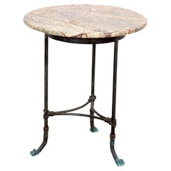 Round Marble Top Iron Base Table