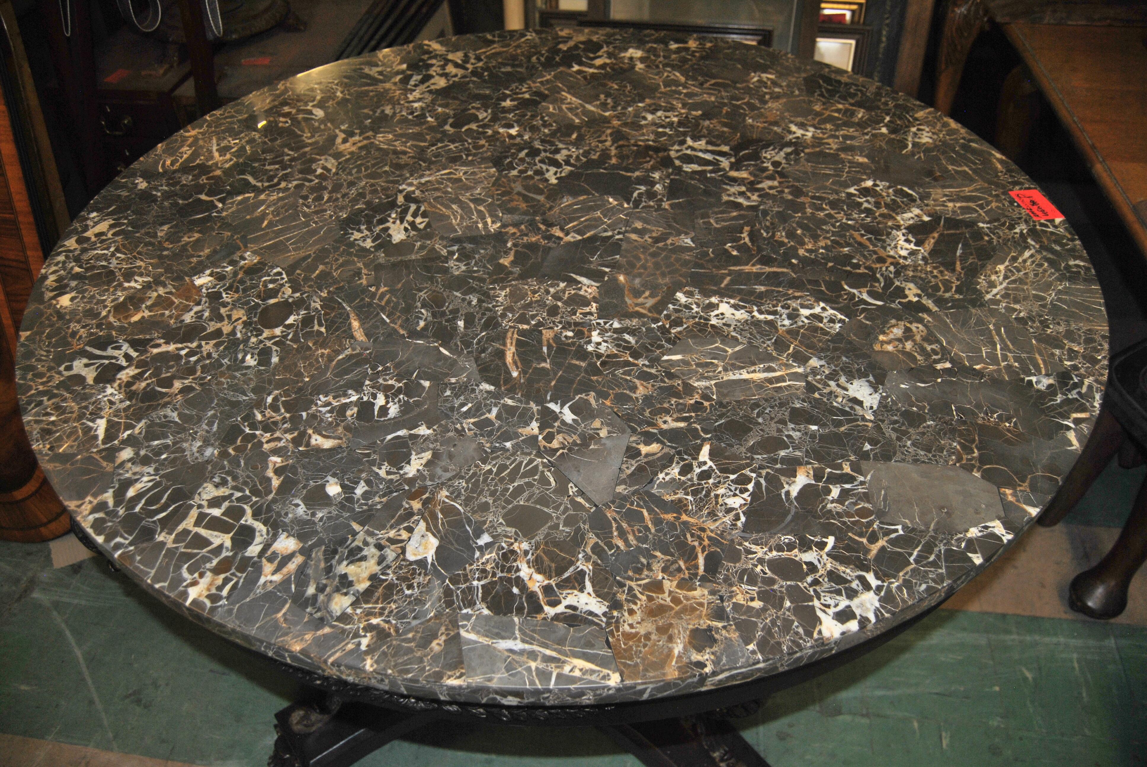 20th Century Round Marble Top Table