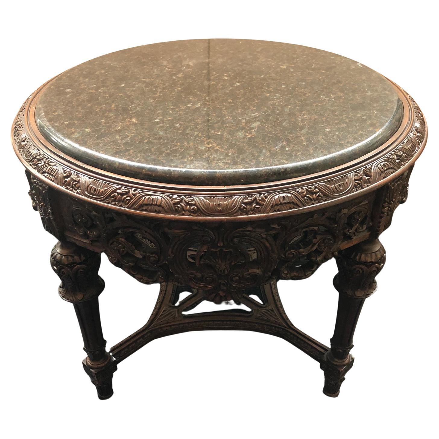 Round Marble Top Table For Sale