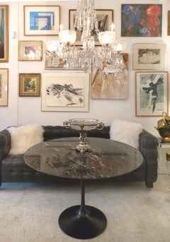 Round Marble-Top Tulip Table in the Style Eero Saarinen for Knoll