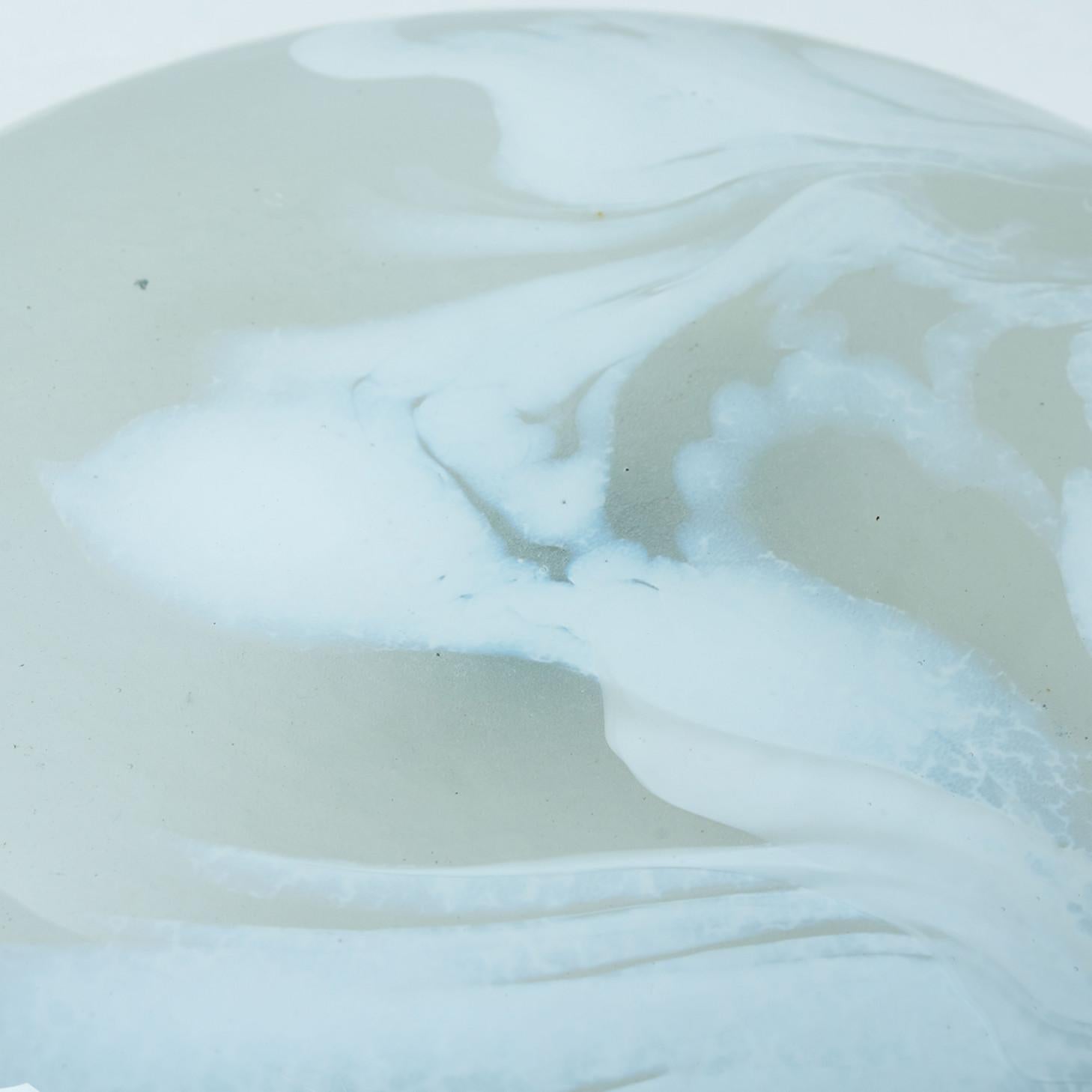Round Marbled Glass Wall Light by Hillebrand, Germany, 1960s 3