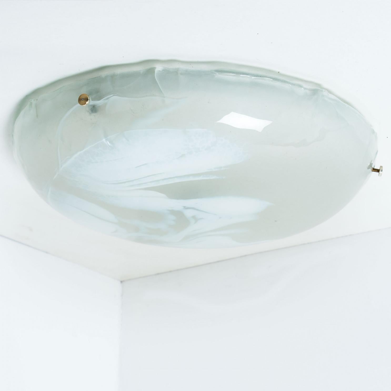 Round Marbled Glass Wall Light by Hillebrand, Germany, 1960s For Sale 5