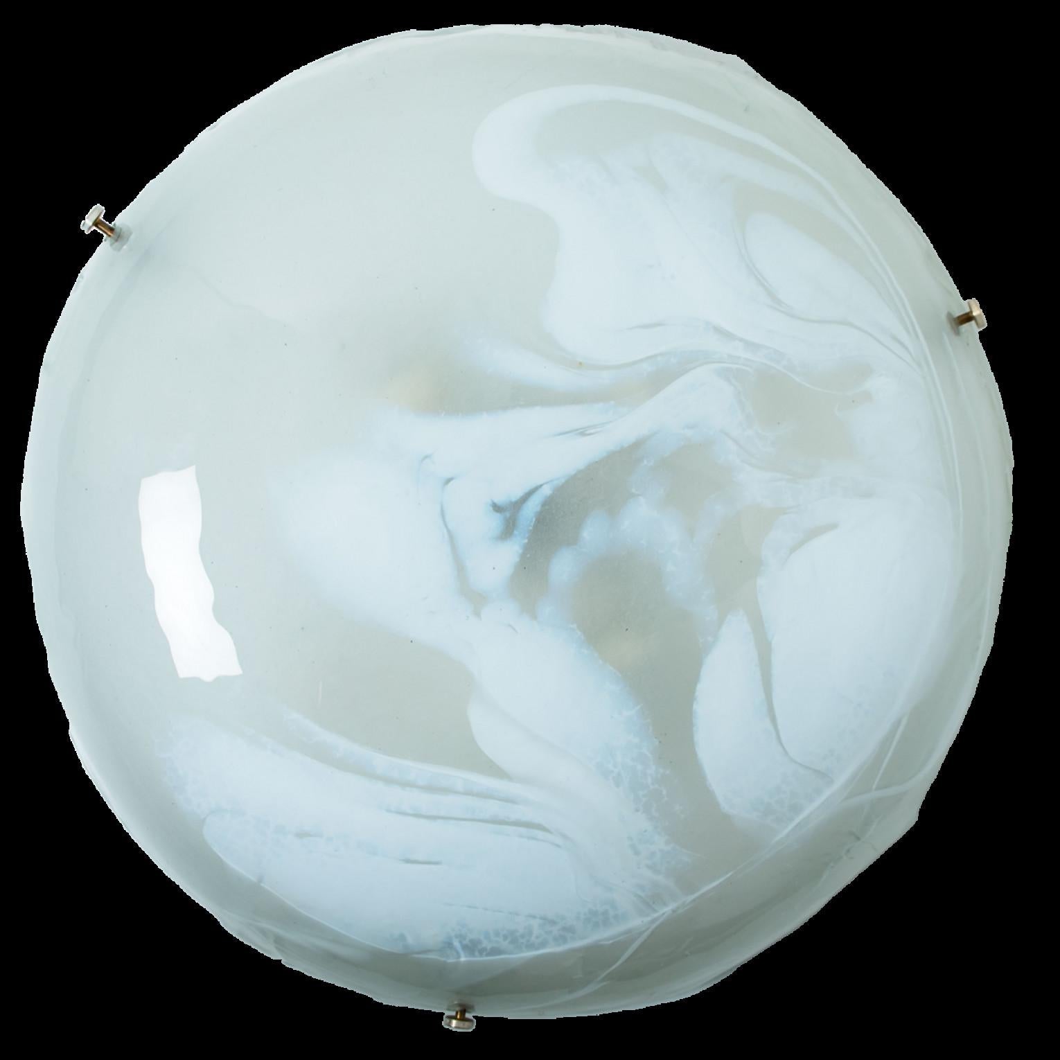 Round Marbled Glass Wall Light by Hillebrand, Germany, 1960s For Sale 7