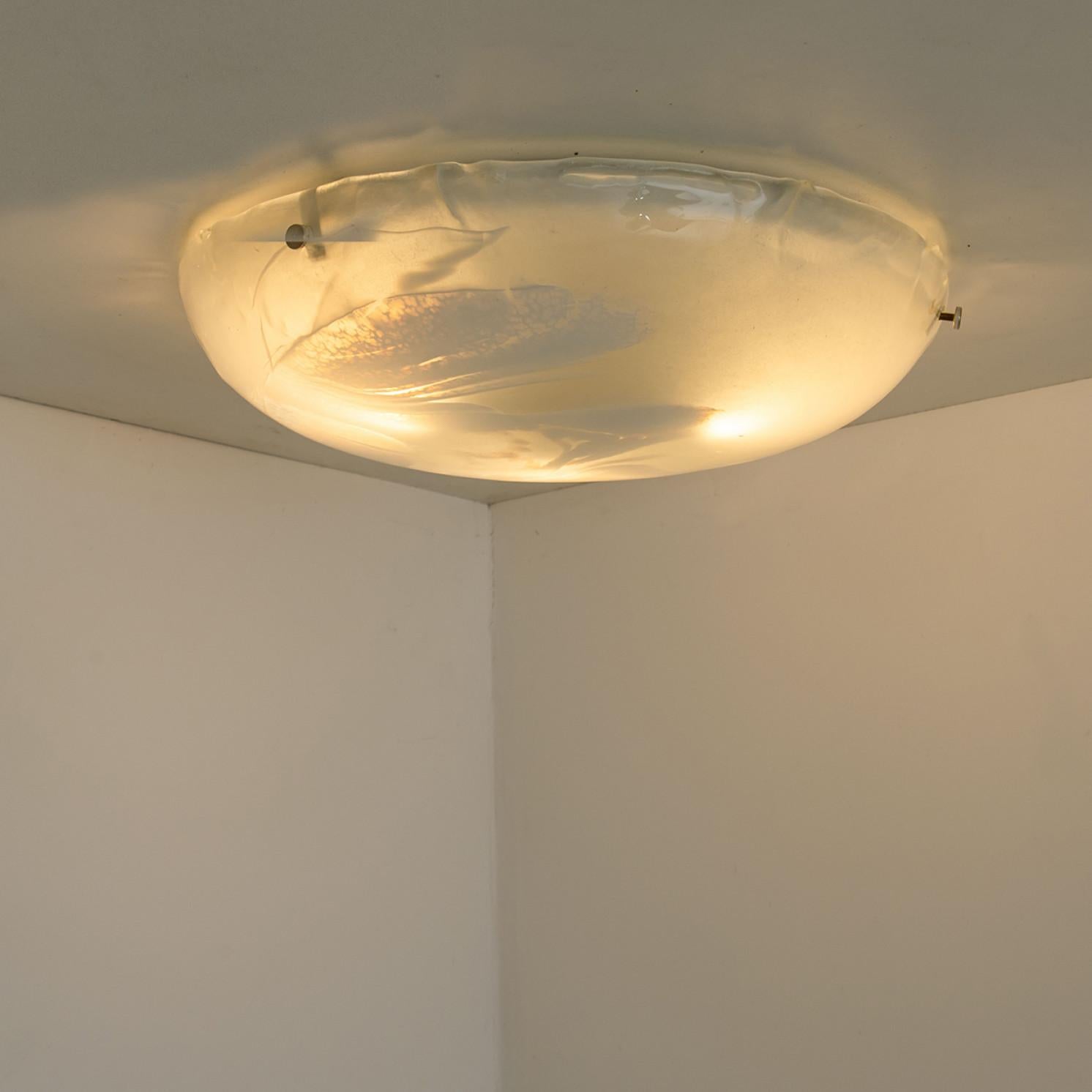 Other Round Marbled Glass Wall Light by Hillebrand, Germany, 1960s
