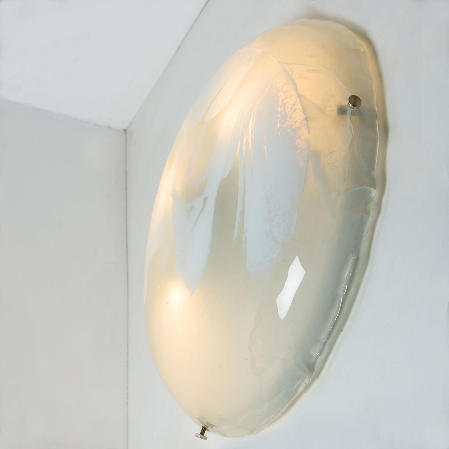 Mid-20th Century Round Marbled Glass Wall Light by Hillebrand, Germany, 1960s