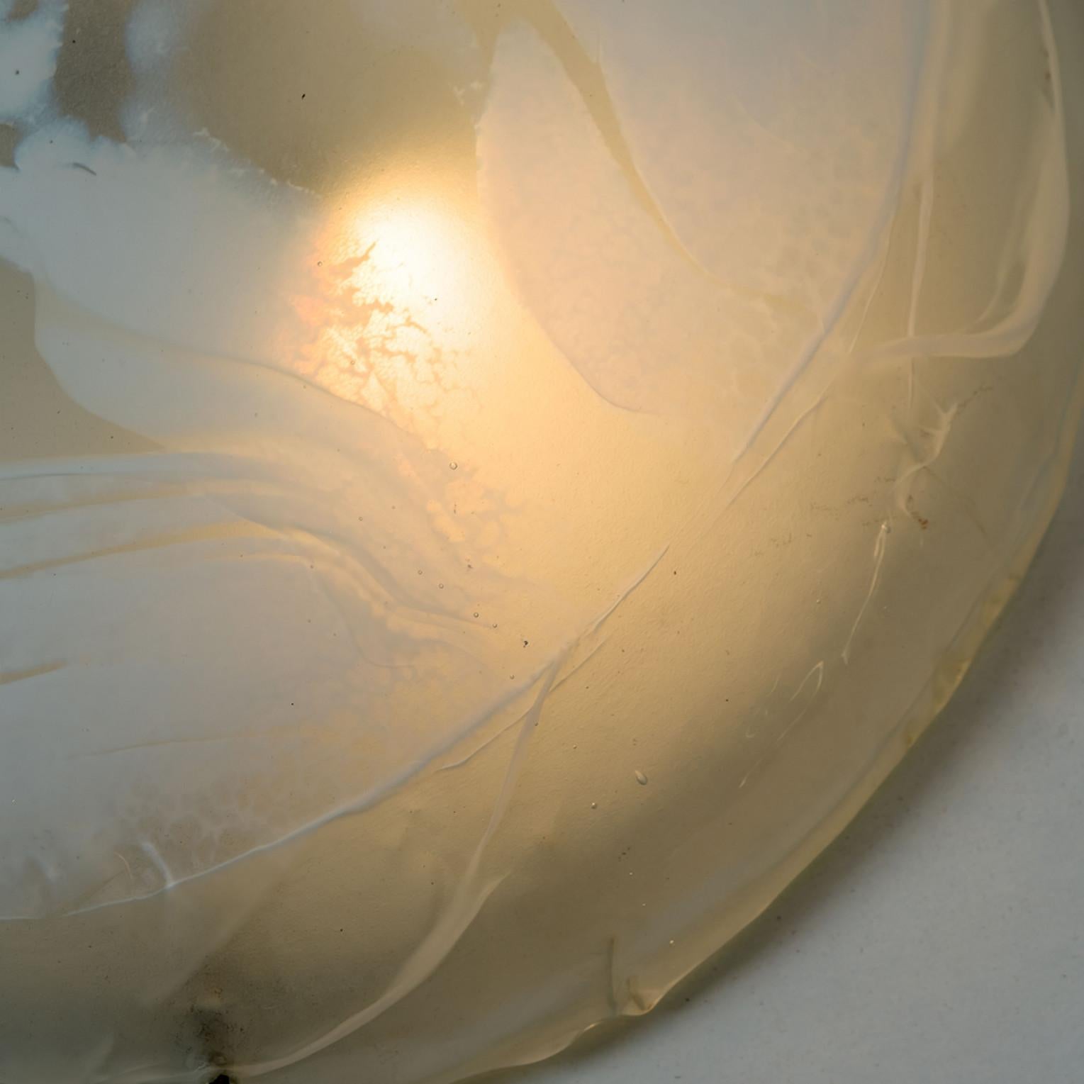 Round Marbled Glass Wall Light by Hillebrand, Germany, 1960s For Sale 1