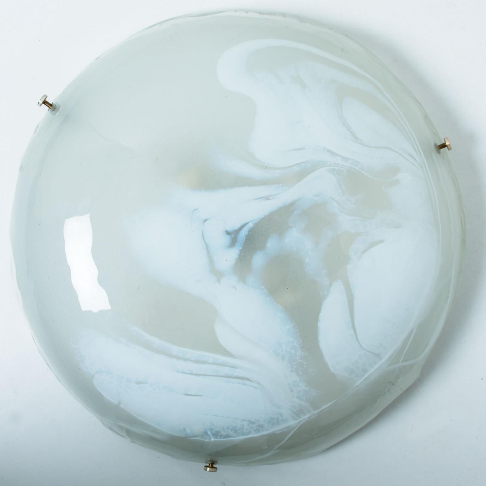 Round Marbled Glass Wall Light by Hillebrand, Germany, 1960s 2