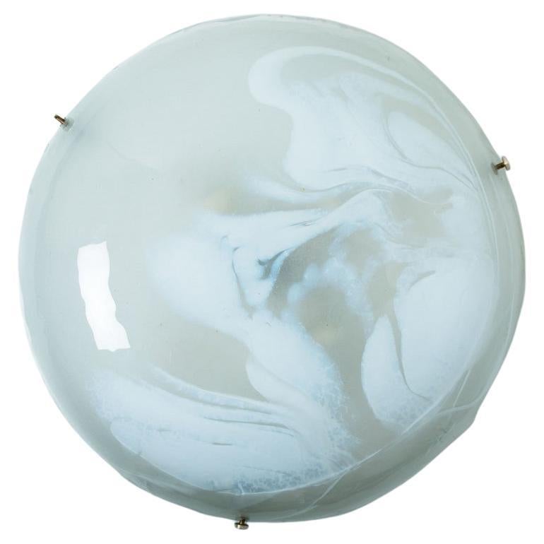 Round Marbled Glass Wall Light by Hillebrand, Germany, 1960s For Sale