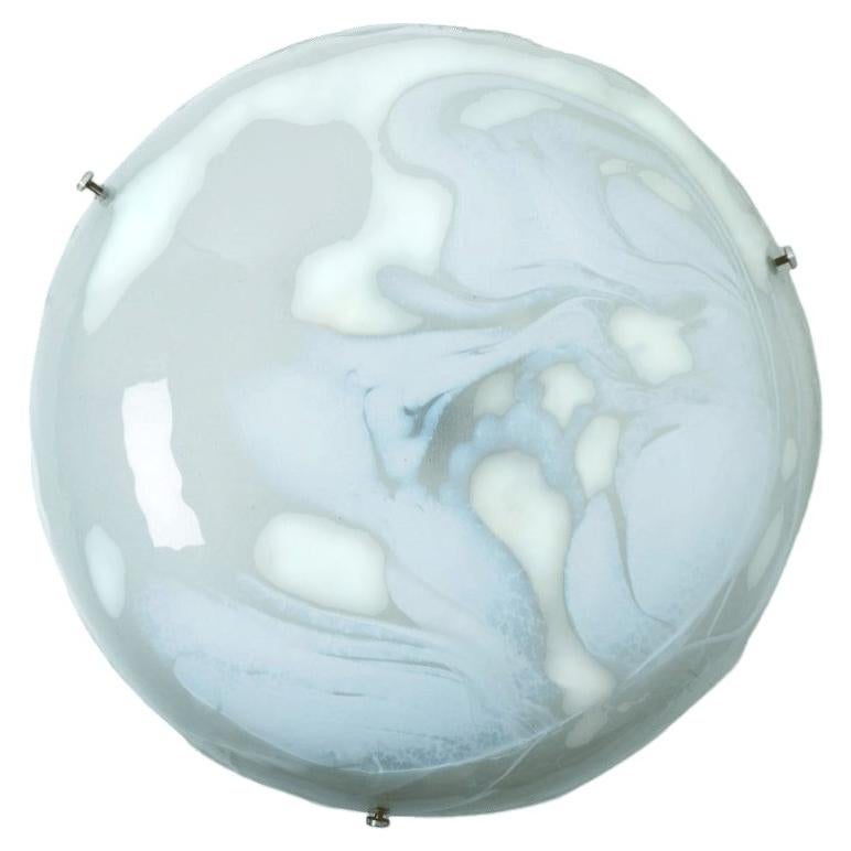 Round Marbled Glass Wall Light by Hillebrand, Germany, 1960s For Sale