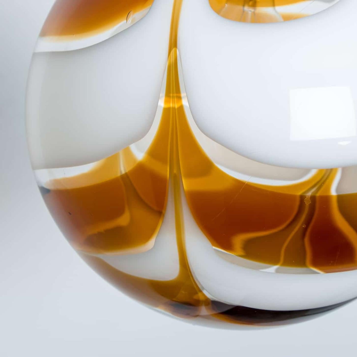 Lampada a sospensione rotonda marmorizzata di Carlo Nason per Mazzega in vendita 2