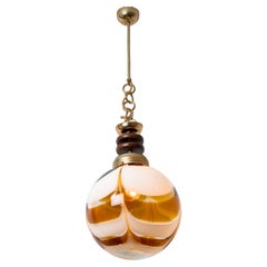 Round Marbled Pendant Light by Carlo Nason for Mazzega