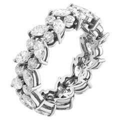 Round 
Marquise-Cut 2.56 Carats Diamond Eternity Wedding Ring in 18K Gold