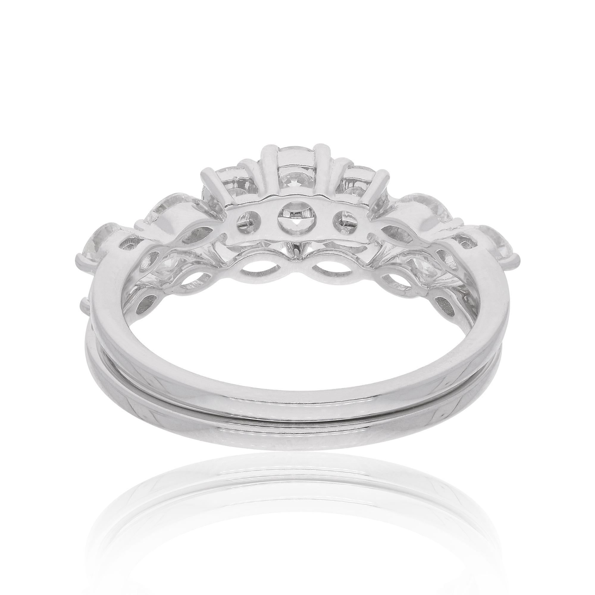 in vendita:  Anello a fascia con diamante rotondo e marquise Set di anelli di fidanzamento in oro bianco 18 carati Regalo 3