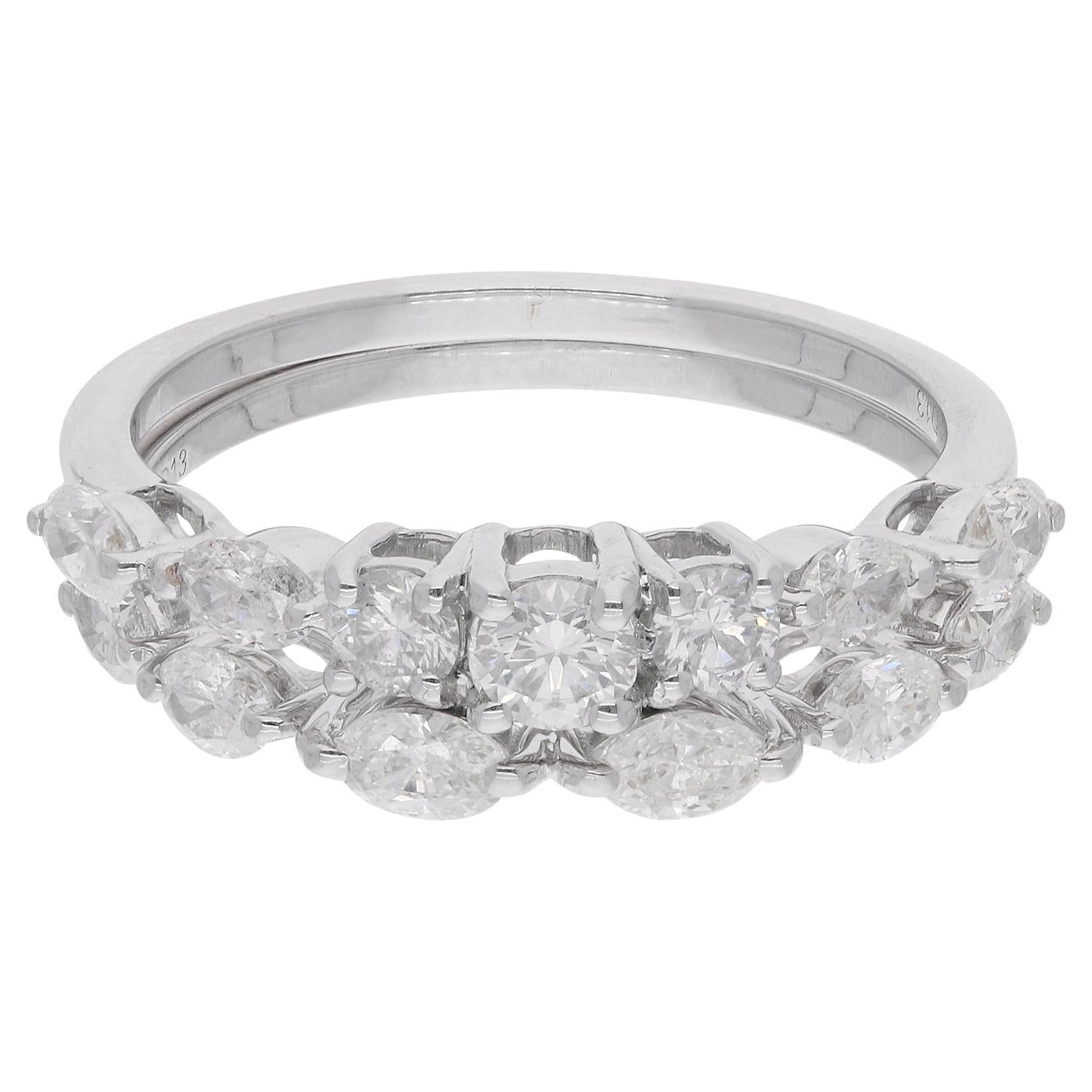 in vendita:  Anello a fascia con diamante rotondo e marquise Set di anelli di fidanzamento in oro bianco 18 carati Regalo