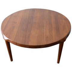 Round, Massive Coffee Table by Glostrup Teak, Denmark, 1960s Tabletop-Thickness