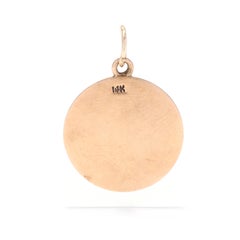 Round Mayan Calendar Charm, 14KT Yellow Gold