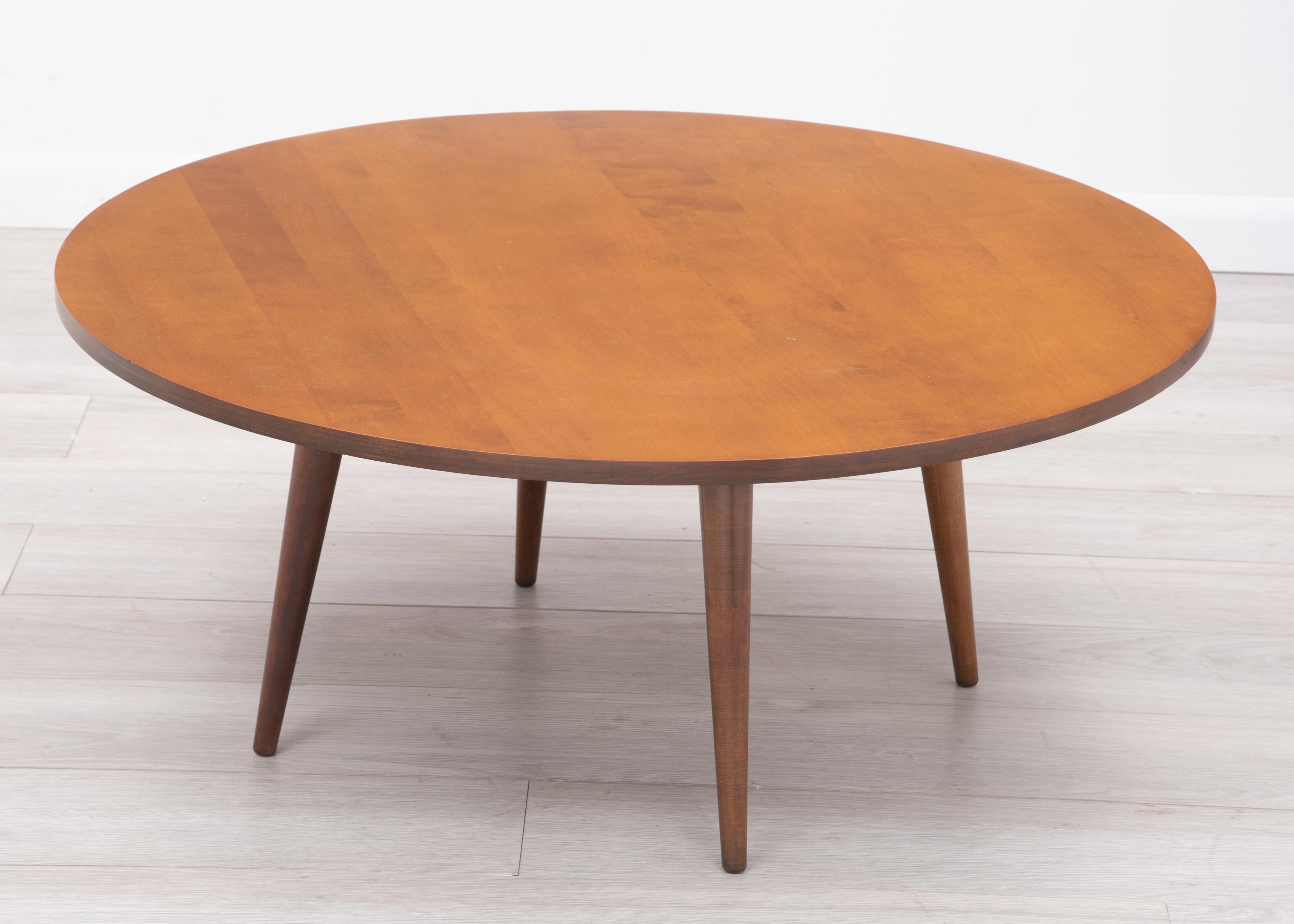 Mid-Century Modern Round Paul McCobb Planner Group Coffee Table Winchendon Unmarked 1950s For Sale