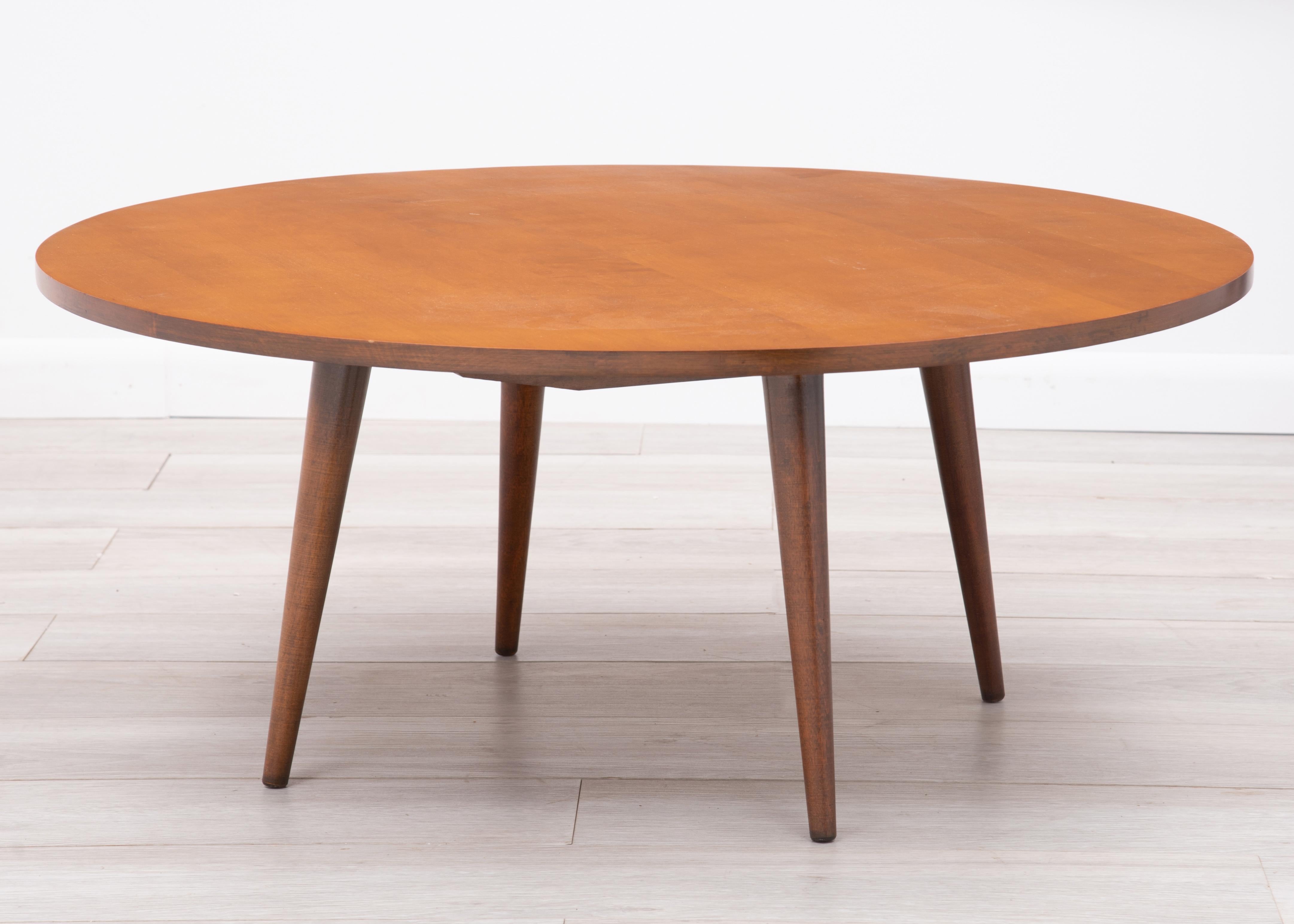 Mid-20th Century Round Paul McCobb Planner Group Coffee Table Winchendon Unmarked 1950s For Sale