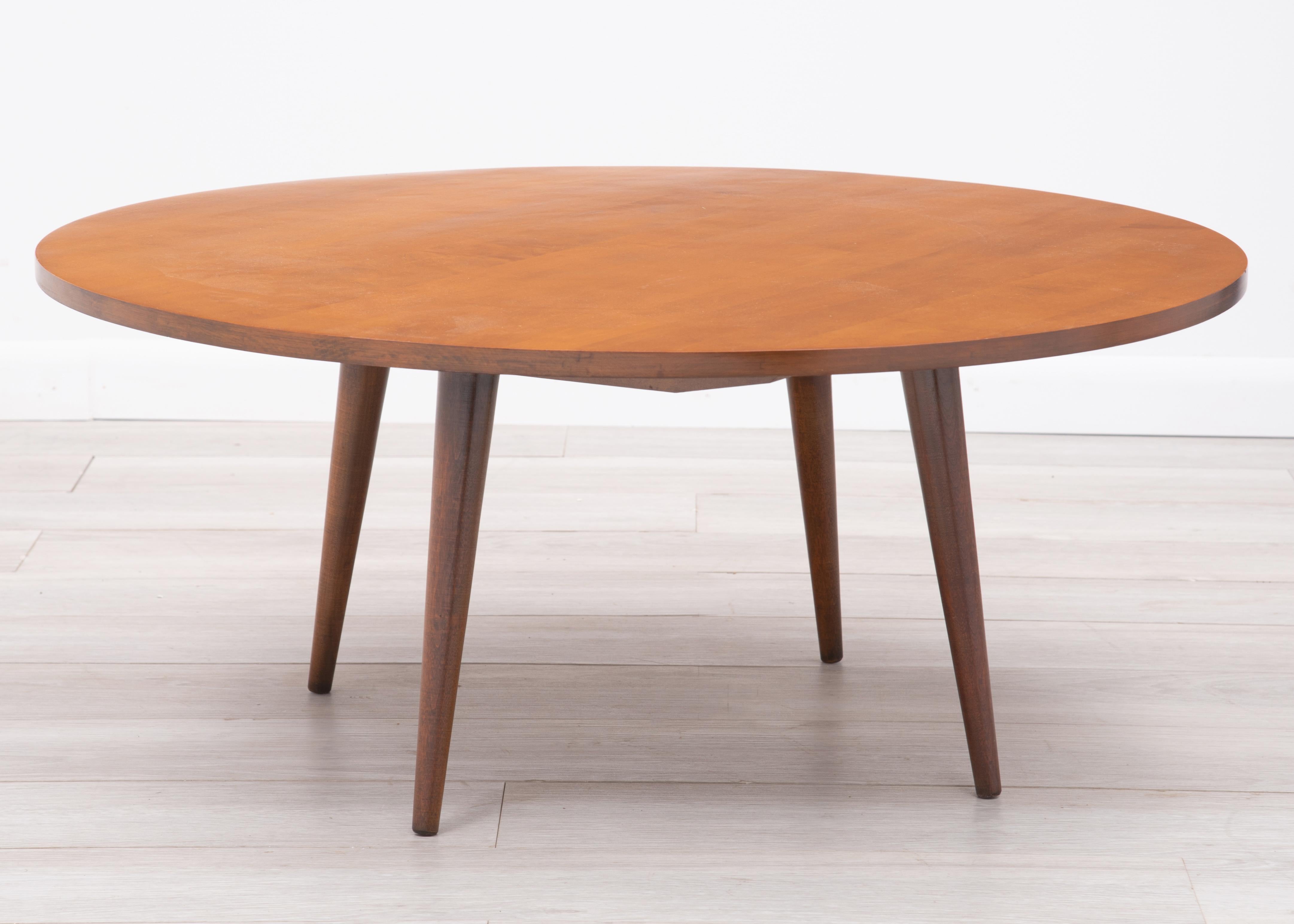 Maple Round Paul McCobb Planner Group Coffee Table Winchendon Unmarked 1950s For Sale