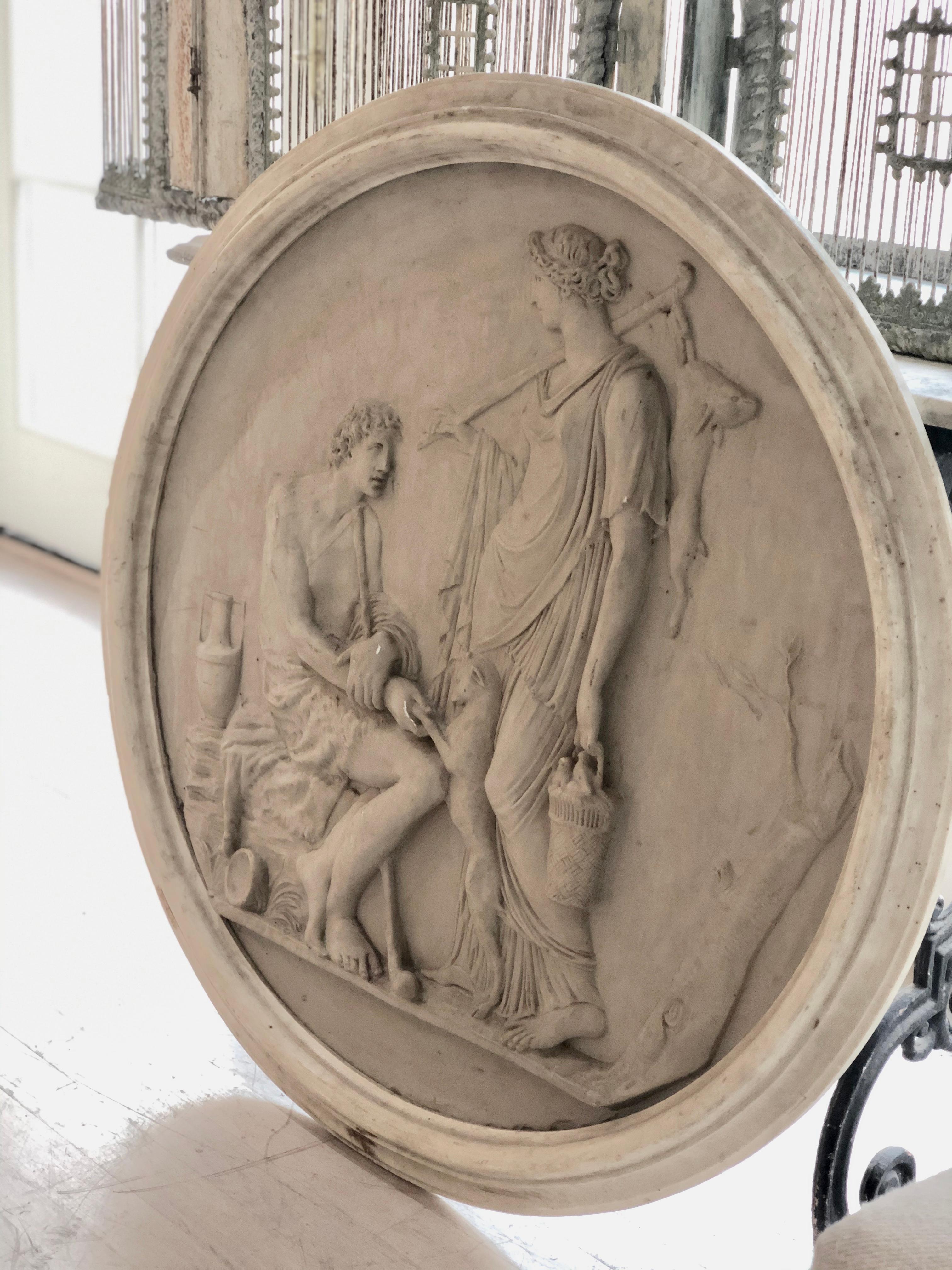Round Medallion Synthetic Plaster of Greek Mythological Figures 6