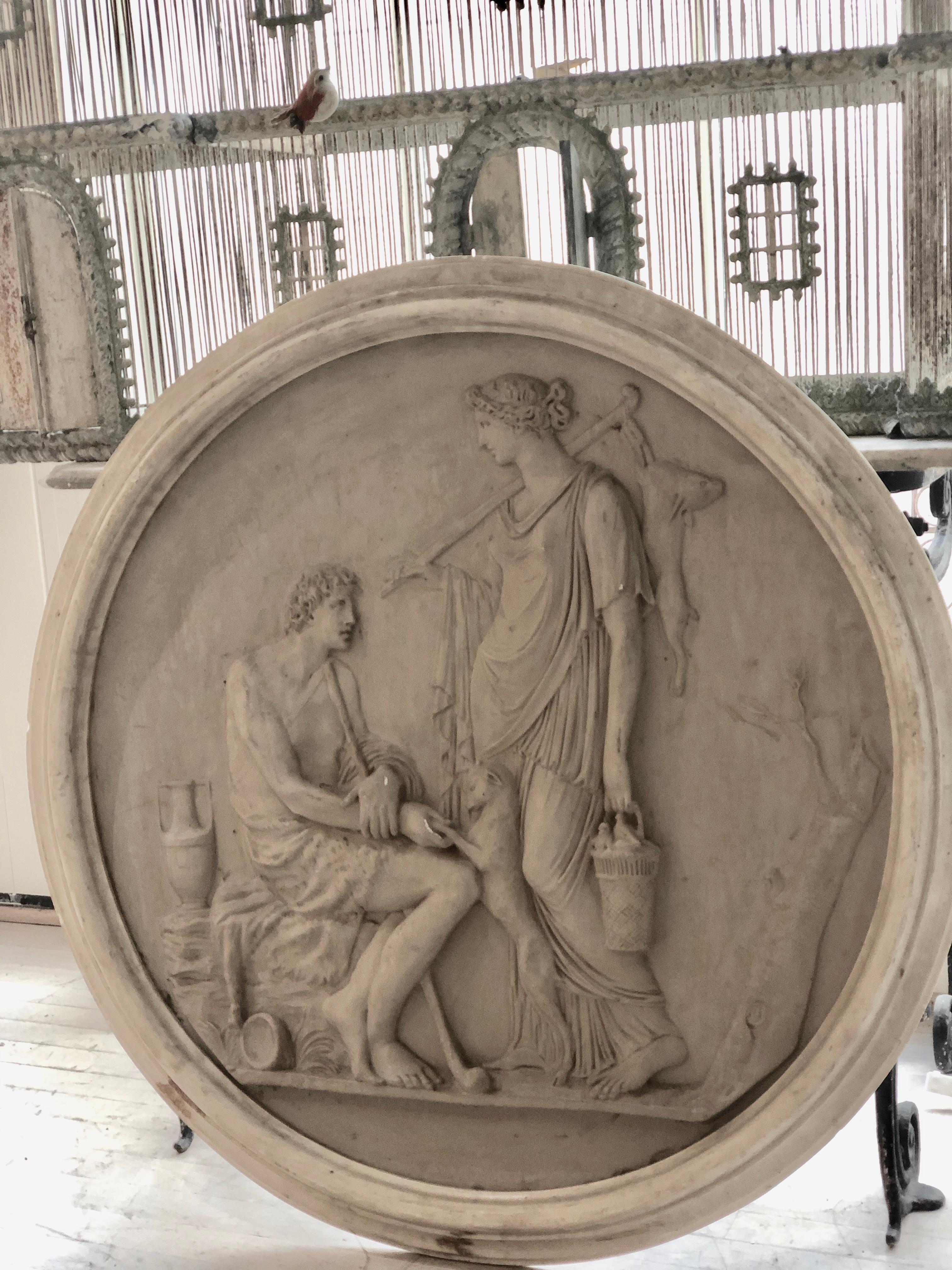 Round Medallion Synthetic Plaster of Greek Mythological Figures 3