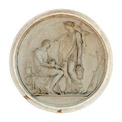 Round Medallion Synthetic Plaster of Greek Mythological Figures