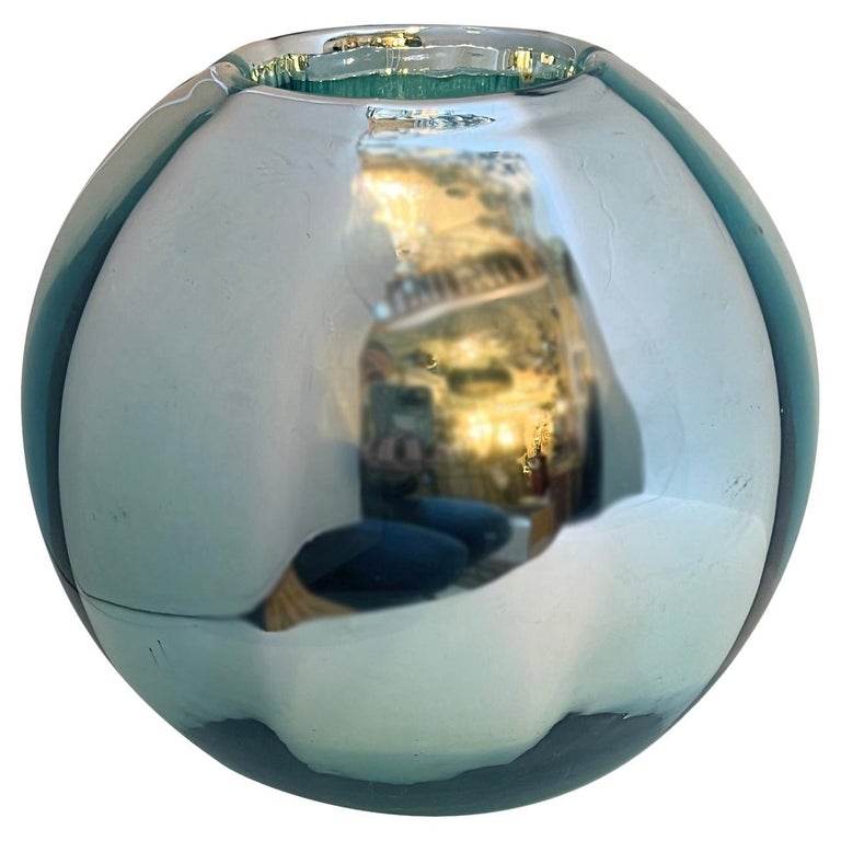 Round Mercury Glass Vase For Sale at 1stDibs