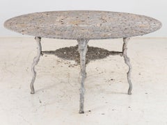 Round Metal Acanthus Leaf Motif Garden Table, Sweden 1960s