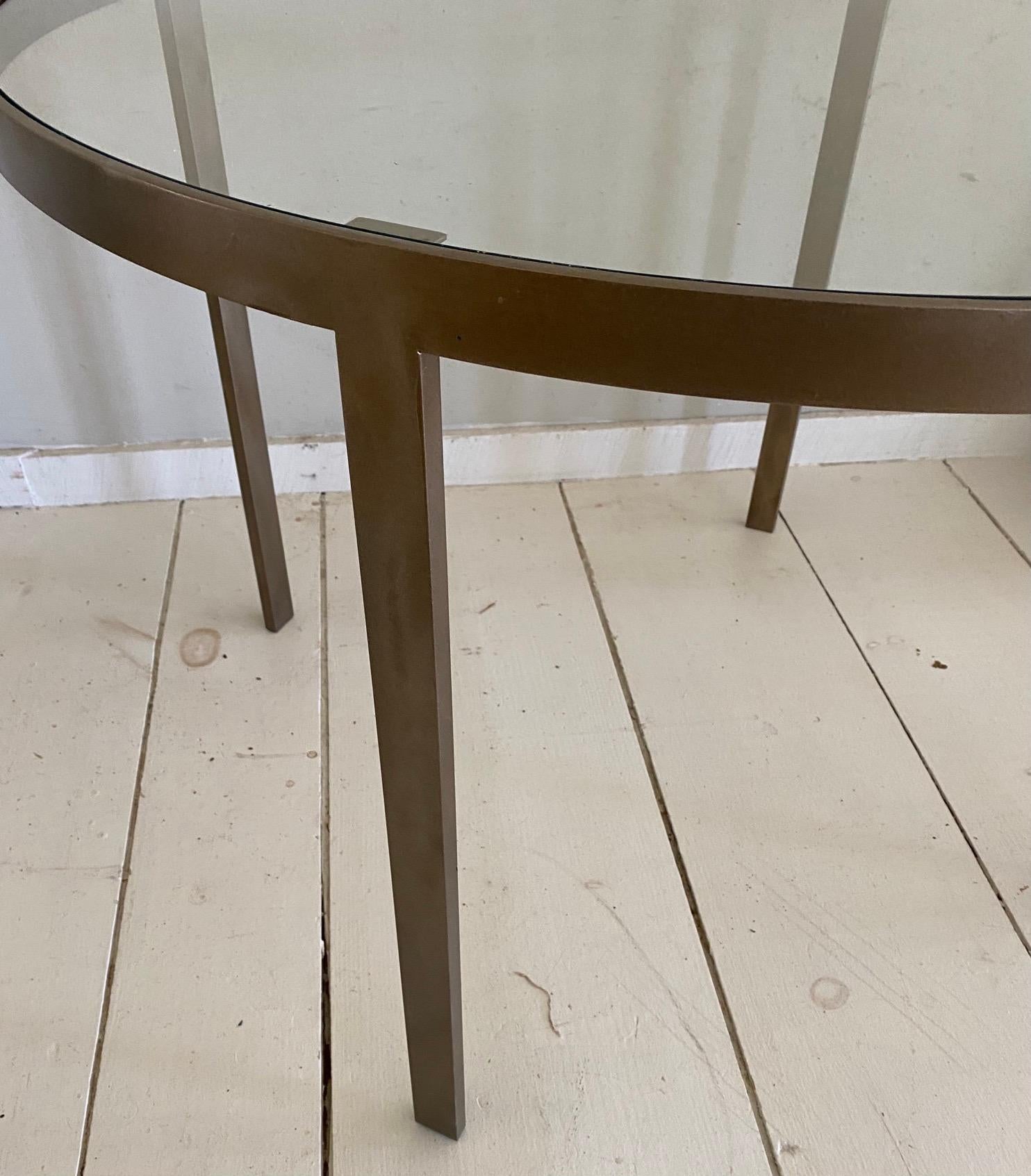 round metal top dining table