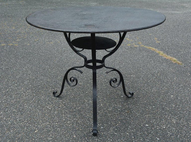 Round Metal Garden Bistro Table at 1stDibs