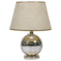 Lampada rotonda in metallo di Jacques Adnet