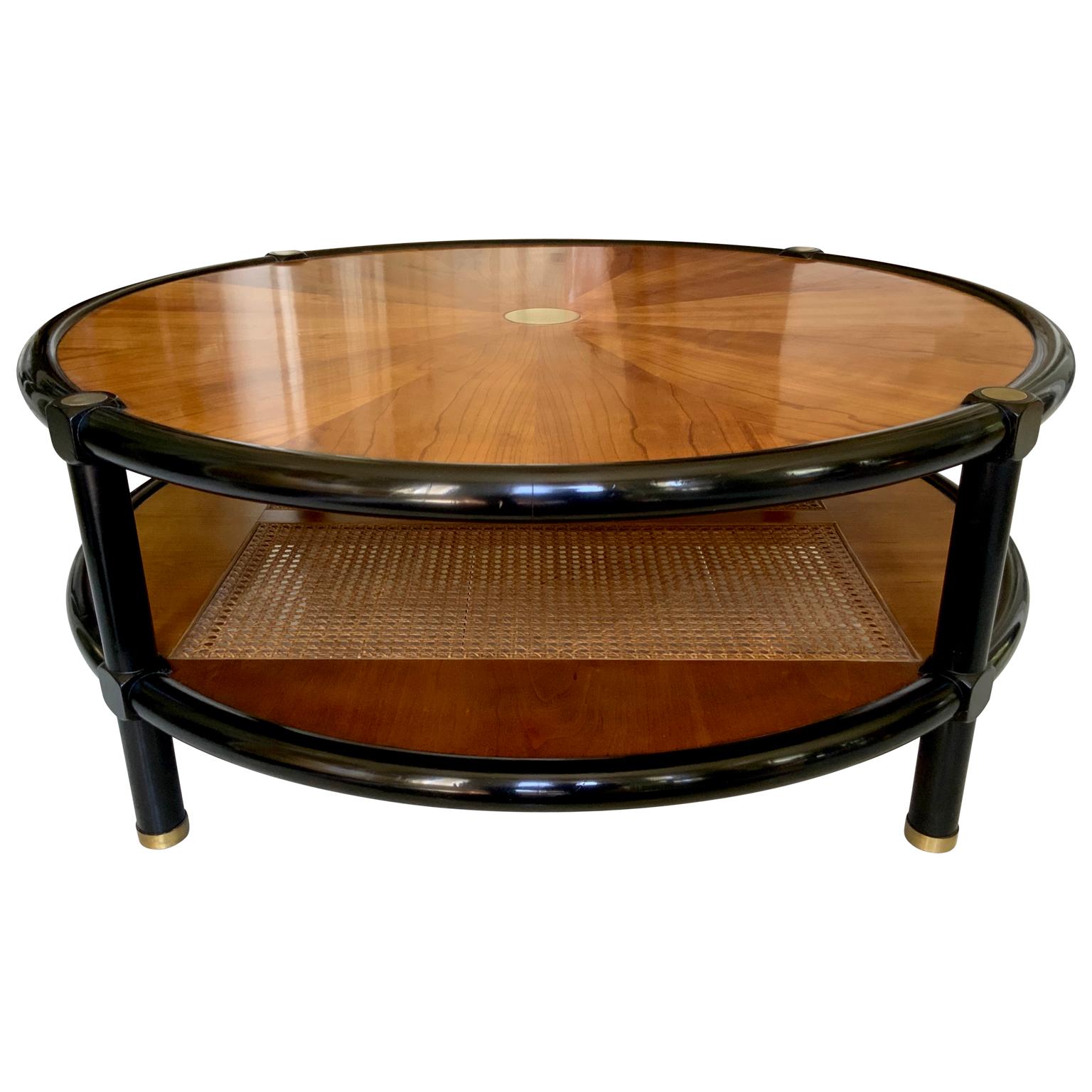 Hand-Crafted Round Michael Taylor for Baker Coffee and Cocktail Table