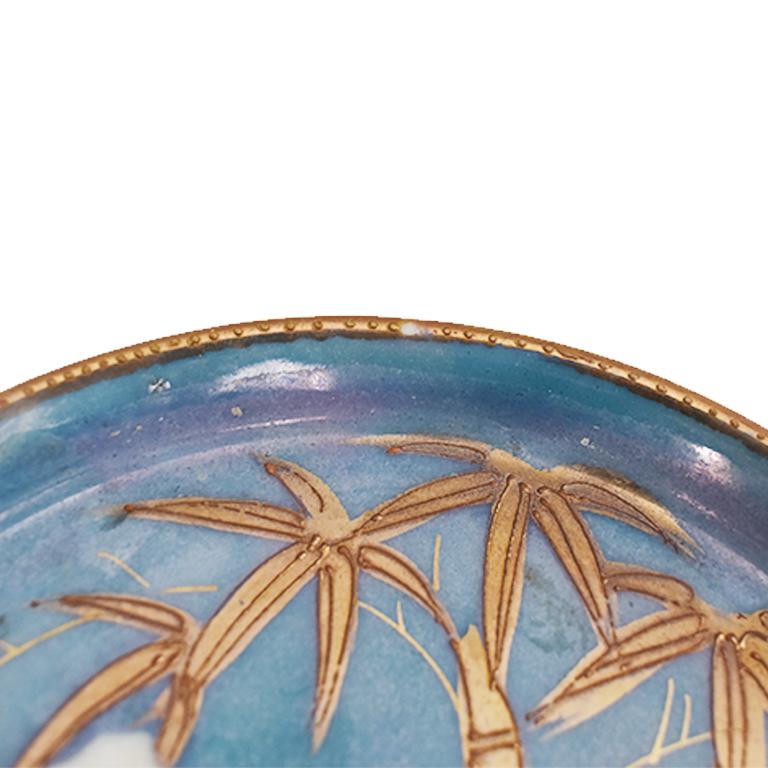 Japanese Round Midcentury Ceramic Decorative Vide-Poche Dish or Catchall