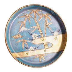 Round Midcentury Ceramic Decorative Vide-Poche Dish or Catchall 