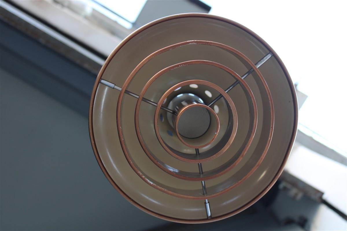 Lampada da soffitto rotonda in rame del Medioevo Sculture Minimali Lumi Milano, anni '50 in vendita 3