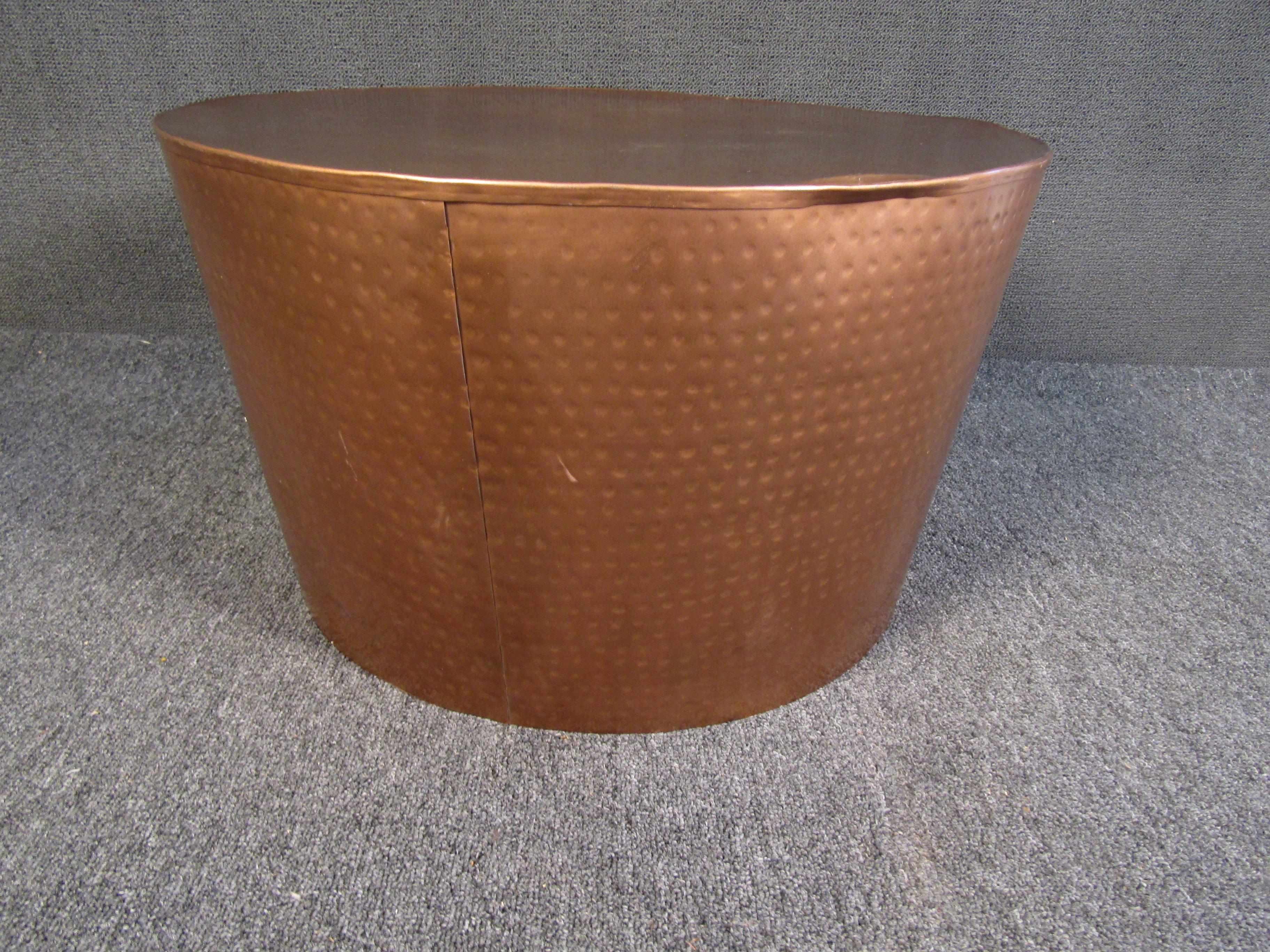 Mid-Century Modern Round Mid-Century Copper Side Table For Sale