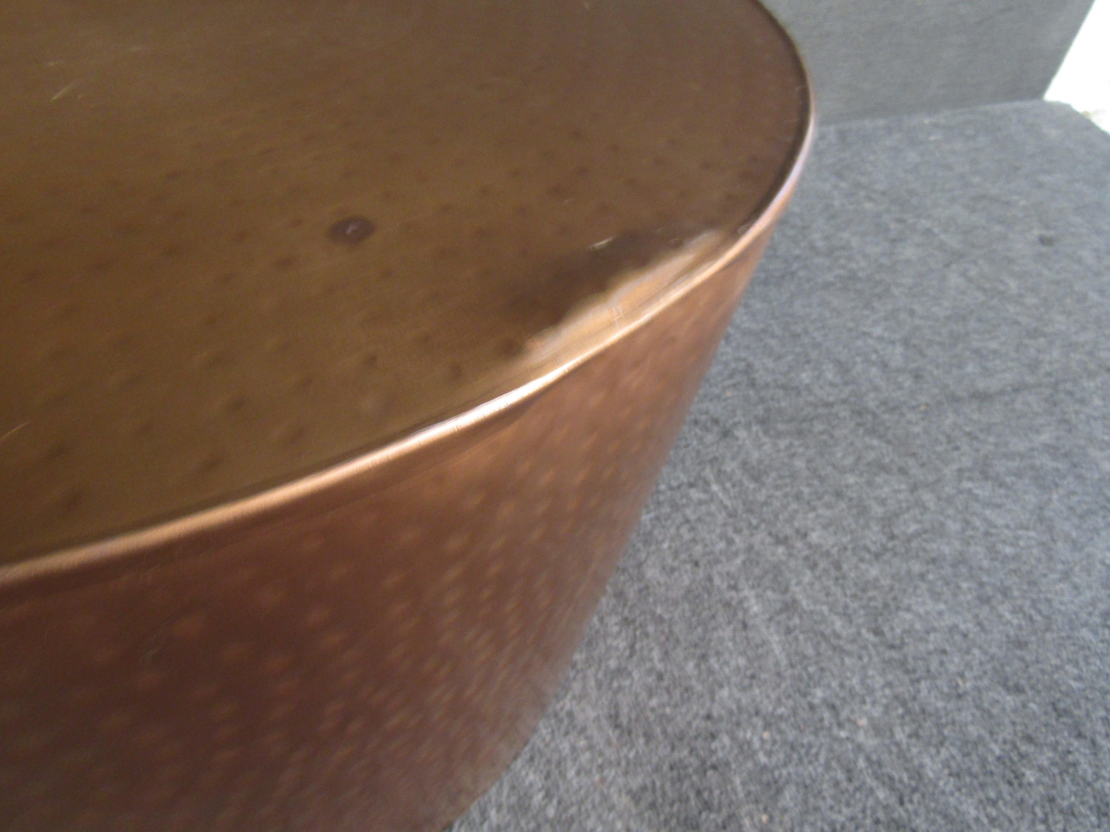 20th Century Round Mid-Century Copper Side Table For Sale