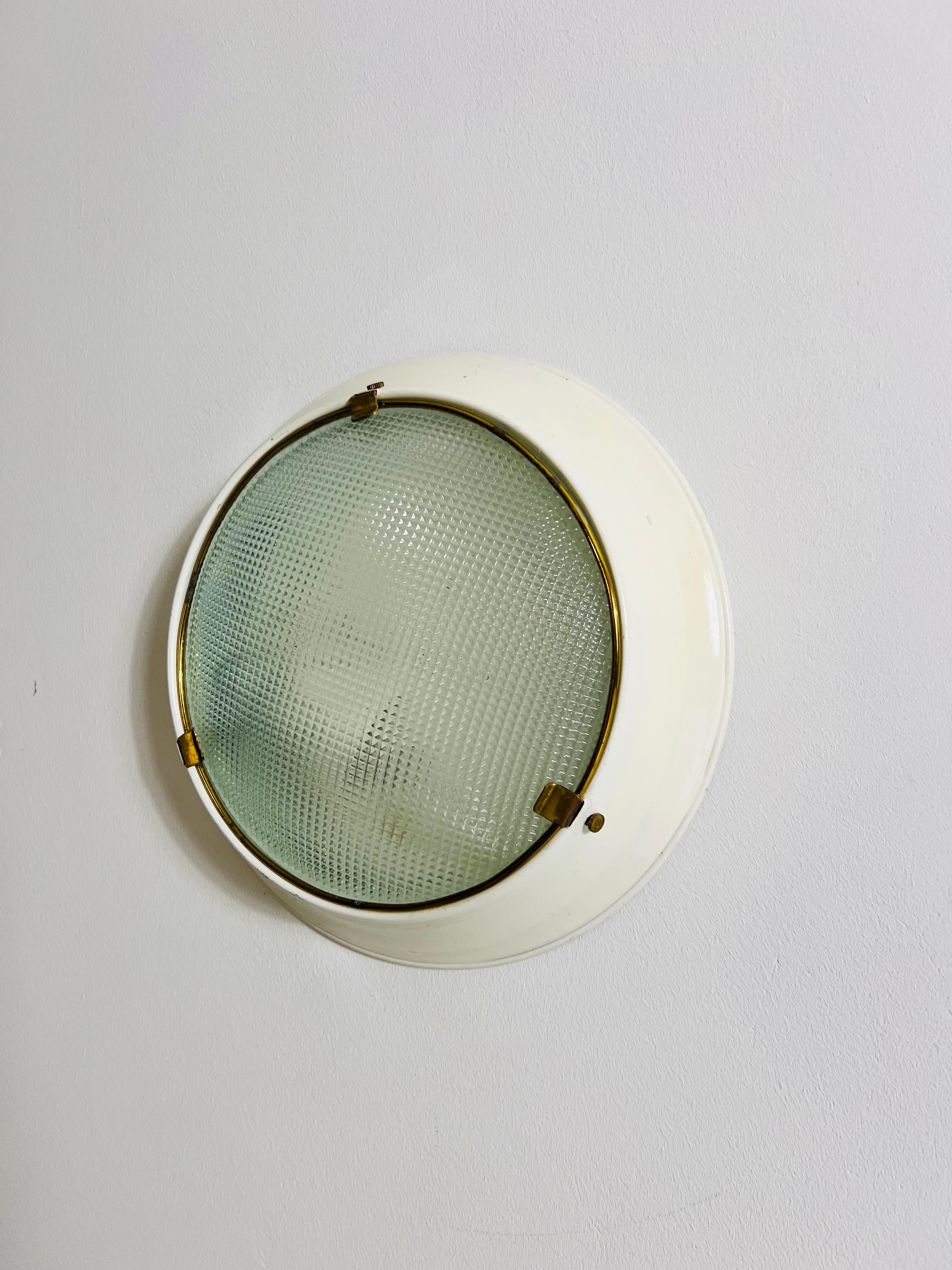 Mid-Century Modern Round Mid-Century Flush Mount by Stilnovo, 1960s, Italy For Sale