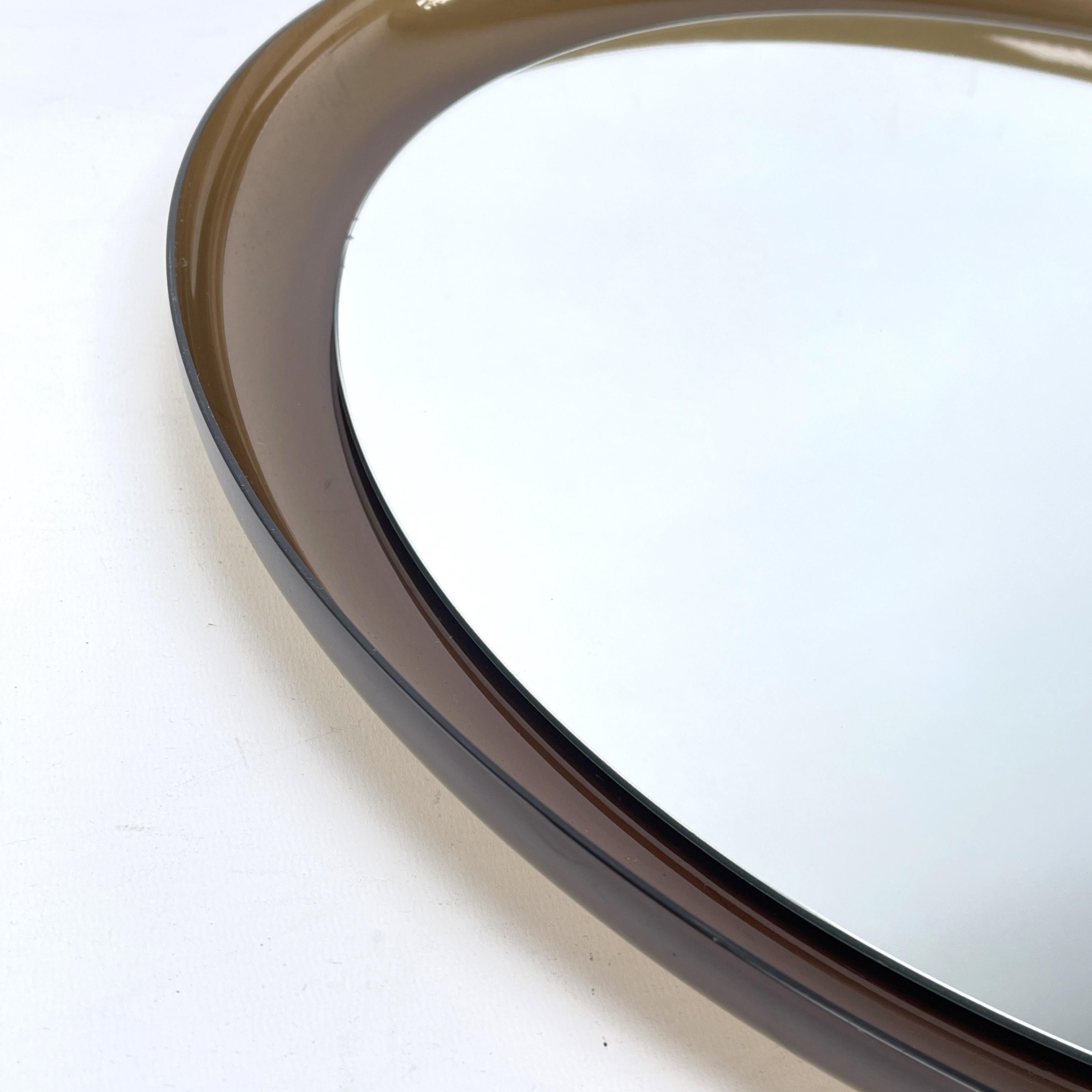 Mid-Century Modern round MID-CENTURY mirror by GUZZINI, 1960s For Sale