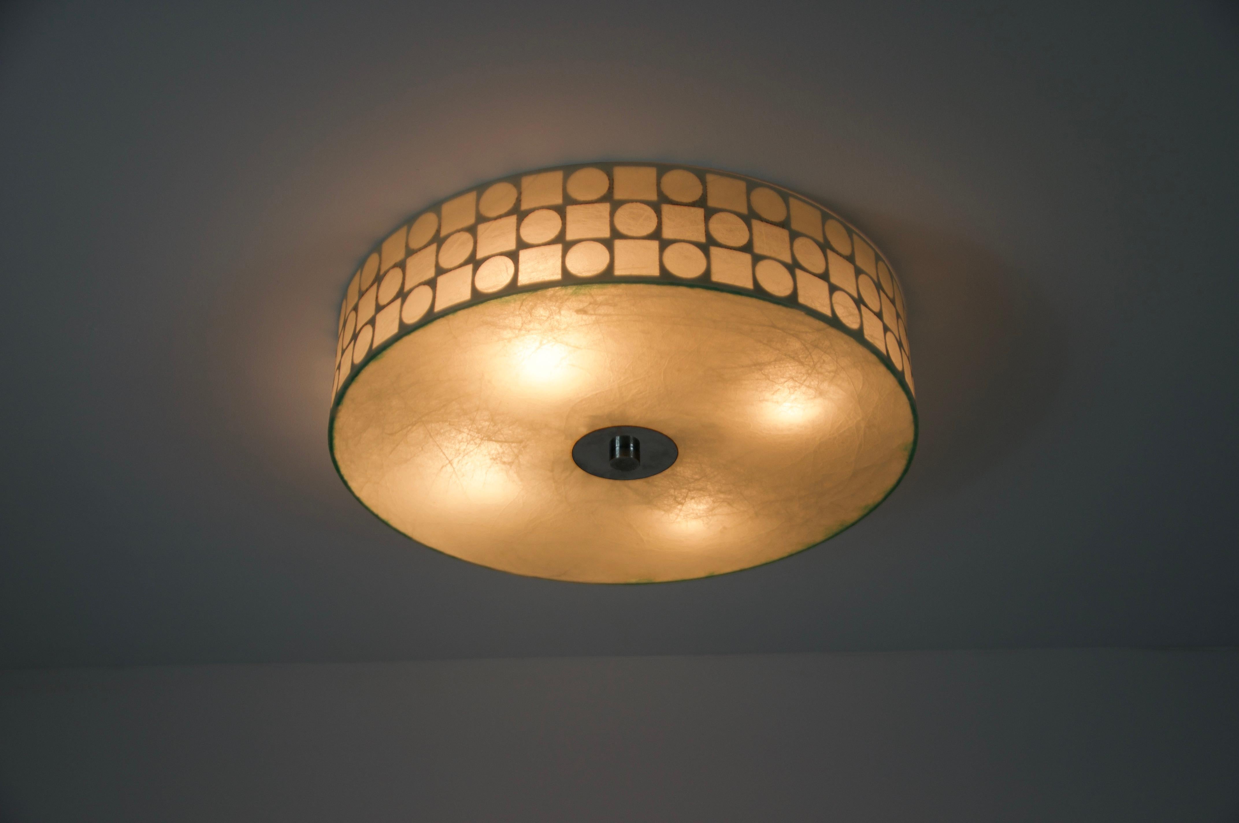 Round Mid-Century Modern Cocoon Flush Mount, 1960s, Italy For Sale 9