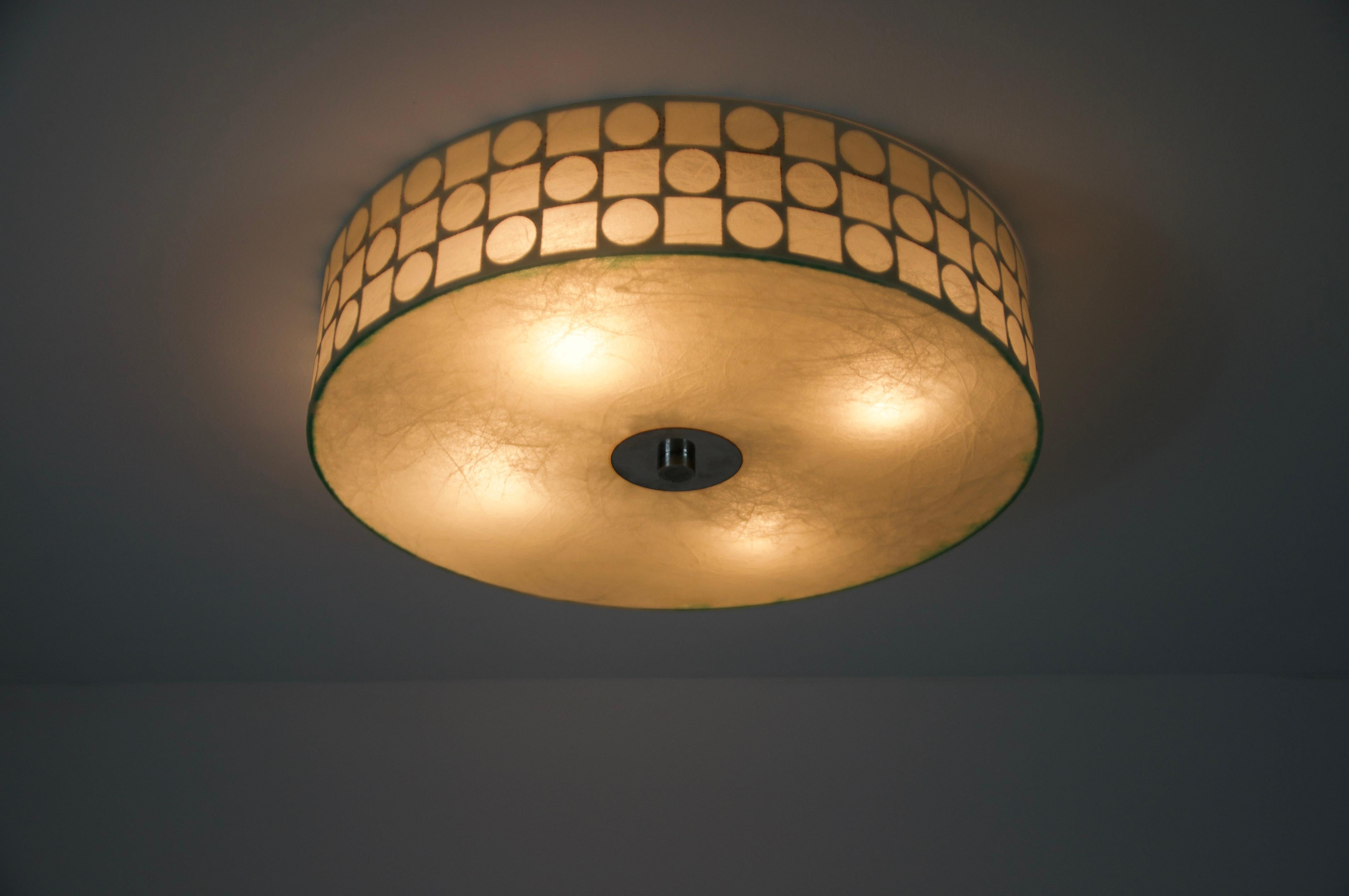 Round Mid-Century Modern Cocoon Flush Mount, 1960s, Italy For Sale 10