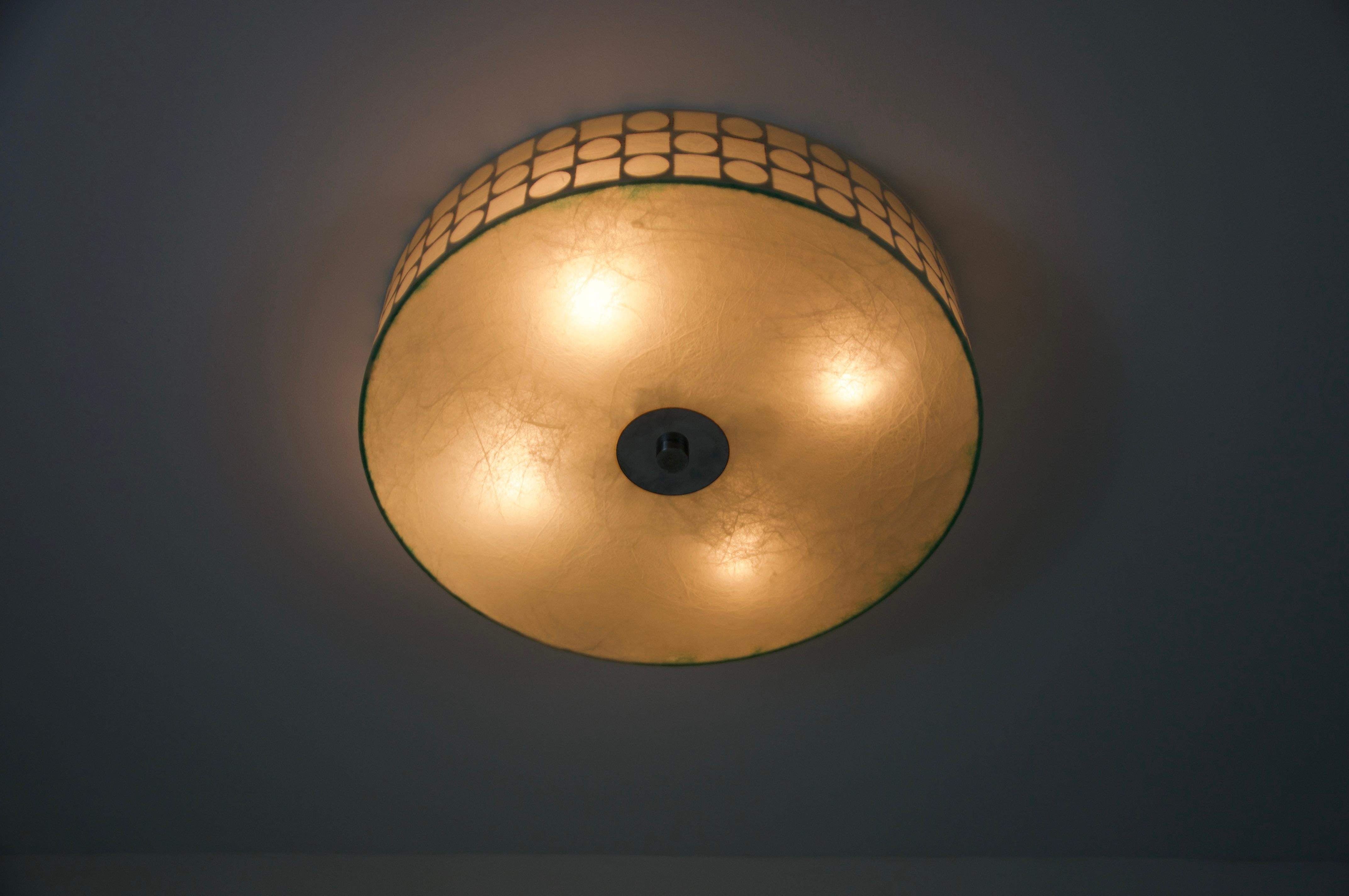 Round Mid-Century Modern Cocoon Flush Mount, 1960s, Italy For Sale 11
