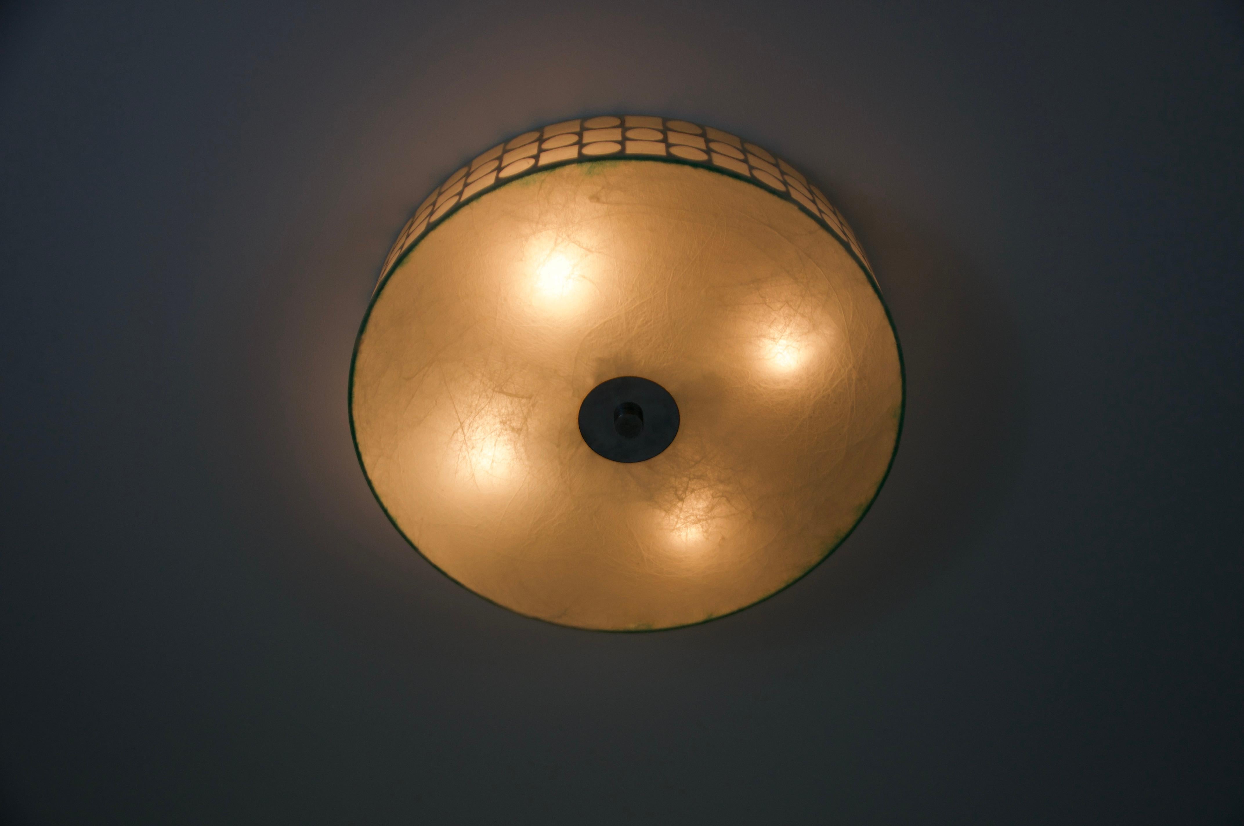 Round Mid-Century Modern Cocoon Flush Mount, 1960s, Italy For Sale 12