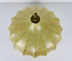 Round Mid-Century Modern Cocoon Flush Mount, 1960s, Italy